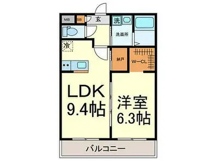 A・CITY常滑原松(1LDK/2階)の間取り写真