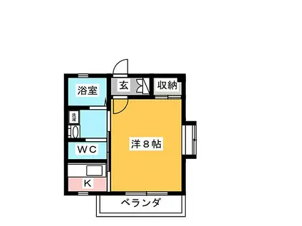 名鉄瀬戸線 三郷駅(愛知) 徒歩13分 3階建 築22年(1K/1階)の間取り写真