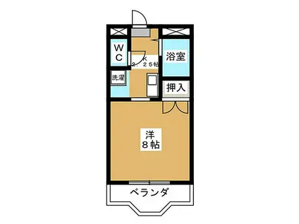 三好ヶ丘ハイツ(1K/1階)の間取り写真
