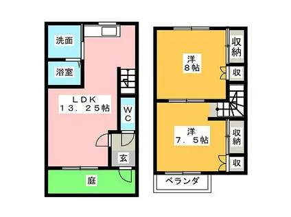 ラブールＭＩＷＡ(2LDK)の間取り写真