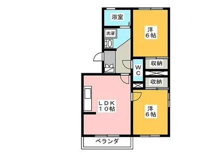 アリスト籠上(2LDK/3階)の間取り写真