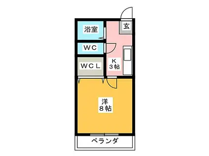 駒形・小長井ビル(1K/2階)の間取り写真