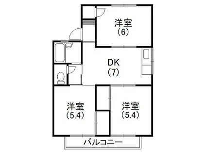 ダグラスKI(3DK/2階)の間取り写真