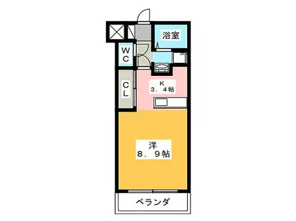 グランストーク福田(ワンルーム/1階)の間取り写真