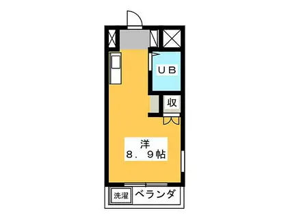 磐田グレイス第1マンション(ワンルーム/3階)の間取り写真
