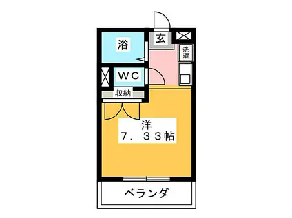 JR東海道本線 磐田駅 徒歩10分 2階建 築29年(ワンルーム/2階)の間取り写真
