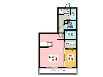 JR東海道本線 磐田駅 徒歩6分 3階建 築10年(1LDK/2階)の間取り写真