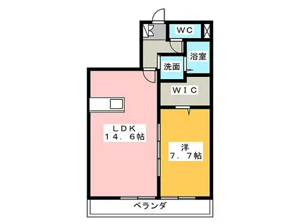 磐田ヒルズIII(1LDK/3階)の間取り写真