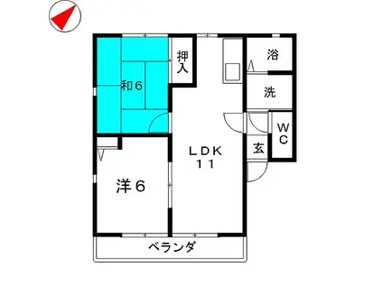 アメニティ21(2LDK/1階)の間取り写真