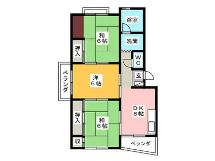 須賀第2ビル(3DK/3階)の間取り写真