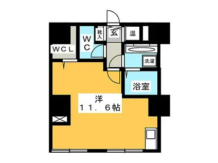 エクセルハイツ七番館(ワンルーム/2階)の間取り写真