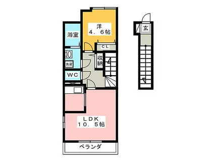 アーバンハウス・T(1LDK/2階)の間取り写真