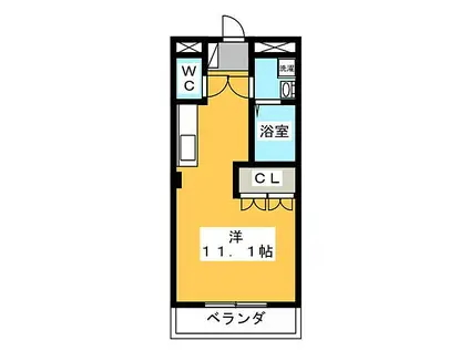 メゾン土貴野(ワンルーム/1階)の間取り写真