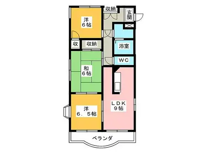 エスポワール(3LDK/2階)の間取り写真