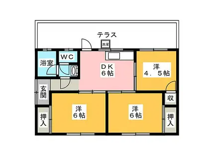 近鉄志摩線 志摩横山駅 徒歩9分 1階建 築32年(3DK)の間取り写真