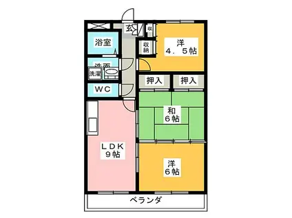 コンフォート悠とぴあ(3LDK/6階)の間取り写真