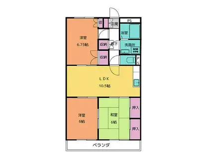 エスポワールMII(3LDK/2階)の間取り写真