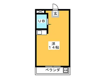 ブエナビスタ伊賀(ワンルーム/4階)の間取り写真
