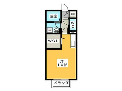 伊賀鉄道 桑町駅 徒歩13分 2階建 築16年(ワンルーム/1階)の間取り写真