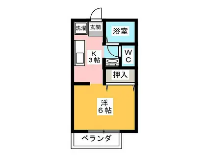 アーバン松井A(1K/1階)の間取り写真
