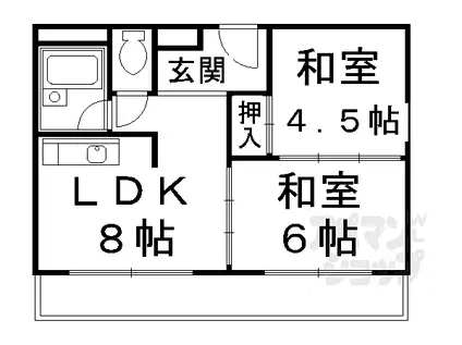 グレーシー原谷(2DK/3階)の間取り写真