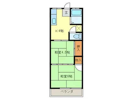 コーポ松本(2K/1階)の間取り写真