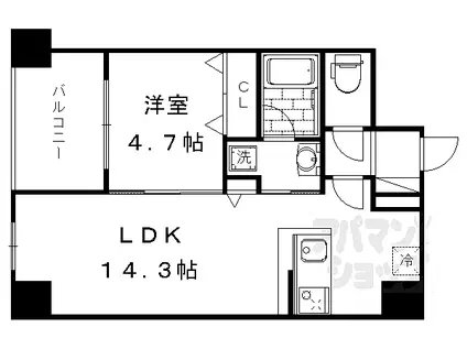 増田屋ビル(1LDK/3階)の間取り写真