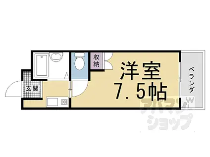 近鉄京都線 伏見駅(京都) 徒歩6分 4階建 築37年(1K/2階)の間取り写真