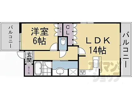 ザ・京都レジデンス四条河原町(1LDK/11階)の間取り写真