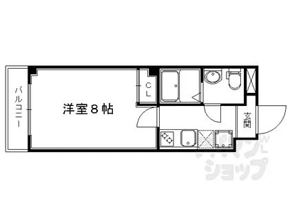 阪急京都本線 大宮駅(京都) 徒歩5分 7階建 築12年(1K/6階)の間取り写真