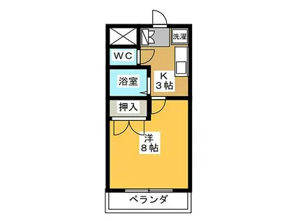 マンション駒止(1K/5階)の間取り写真