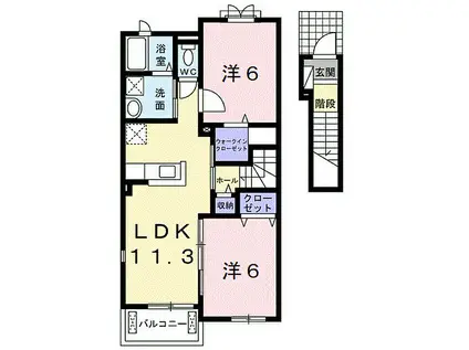 メゾン桜坂I(2LDK/2階)の間取り写真