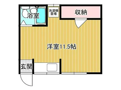 桃ヶ丘アパートB棟(ワンルーム/1階)の間取り写真