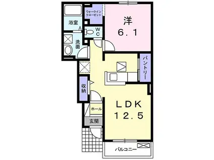 カーサ フェリーチェ(1LDK/1階)の間取り写真