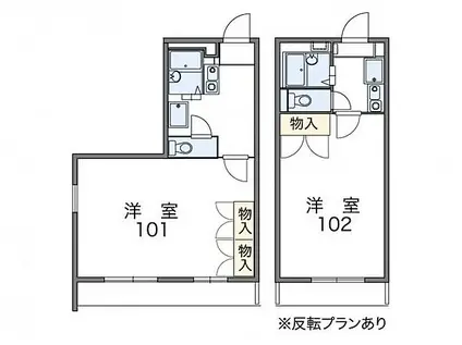 レオパレススズキ(1K/3階)の間取り写真