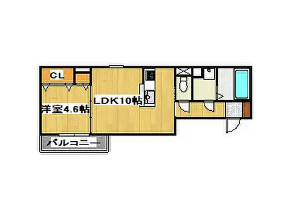 JR山陽本線 大久保駅(兵庫) 徒歩8分 3階建 築4年(1LDK/3階)の間取り写真