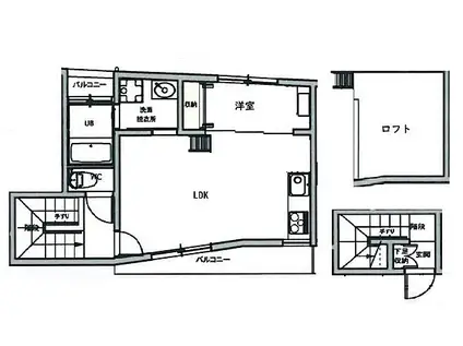 JR山陽本線 加古川駅 徒歩5分 2階建 築7年(ワンルーム/2階)の間取り写真