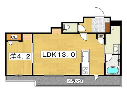 シャーメゾン COZY FOREST(1LDK/2階)の間取り写真