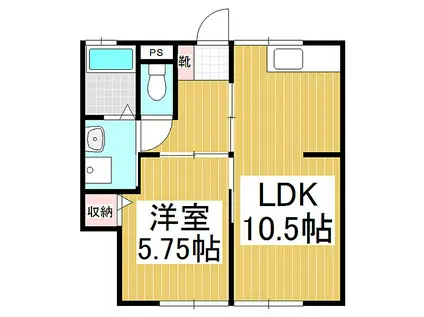 代田コーポ(1LDK/2階)の間取り写真