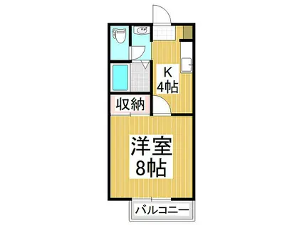 エレガントタウン上松A(1K/2階)の間取り写真
