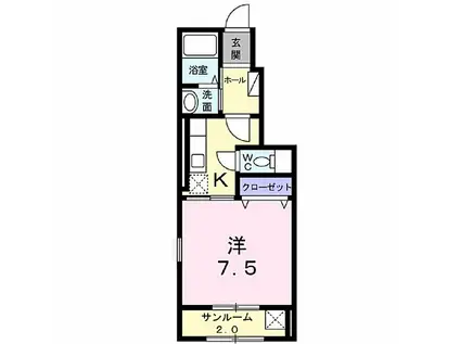 JR信越本線 長野駅(ＪＲ・しなの) 徒歩34分 2階建 築14年(1K/1階)の間取り写真