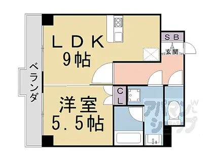 コリンノルド(1LDK/4階)の間取り写真