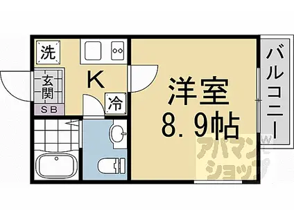 A&M COURT MOMOYAMA(1K/1階)の間取り写真