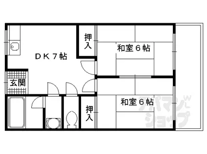 多田ハイツ(2DK/2階)の間取り写真