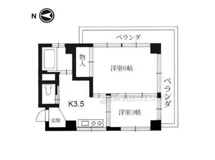 小堀マンション新館(2K/5階)の間取り写真