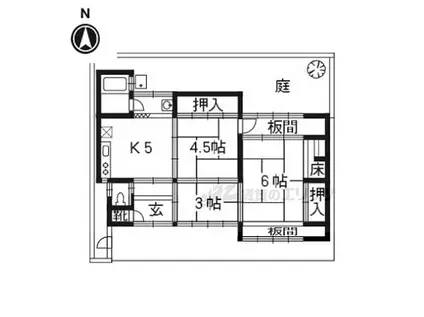 京福電気鉄道嵐山本線 車折神社駅 徒歩4分 1階建 築55年(3DK)の間取り写真