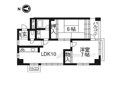 レジデンス岡崎(2LDK/3階)の間取り写真