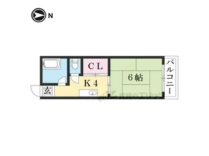 京栄マンション(1K/5階)の間取り写真