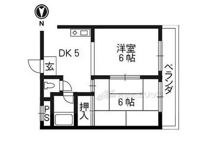 アメニティ醍醐(2DK/2階)の間取り写真