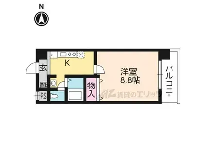 京都市営烏丸線 四条駅(京都市営) 徒歩7分 16階建 築19年(1K/10階)の間取り写真